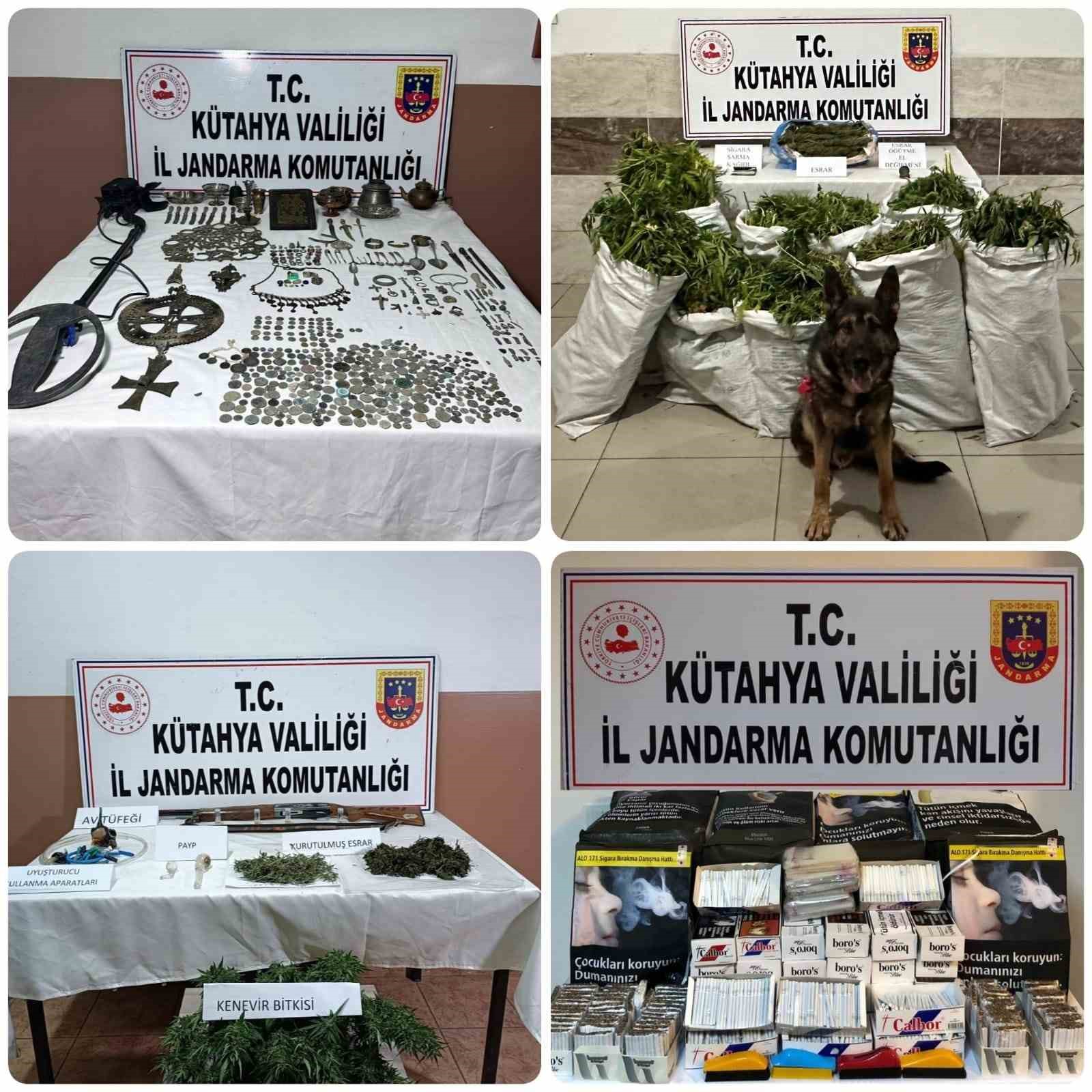 KÜTAHYA’DA JANDARMANIN KAÇAKÇILIK VE UYUŞTURUCU OPERASYONLARI
