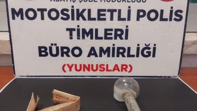 KÜTAHYA’DA MOTOSİKLETLİ ŞANSIN ÜZERİNDE UYUŞTURUCU ELE GEÇİRİLDİ