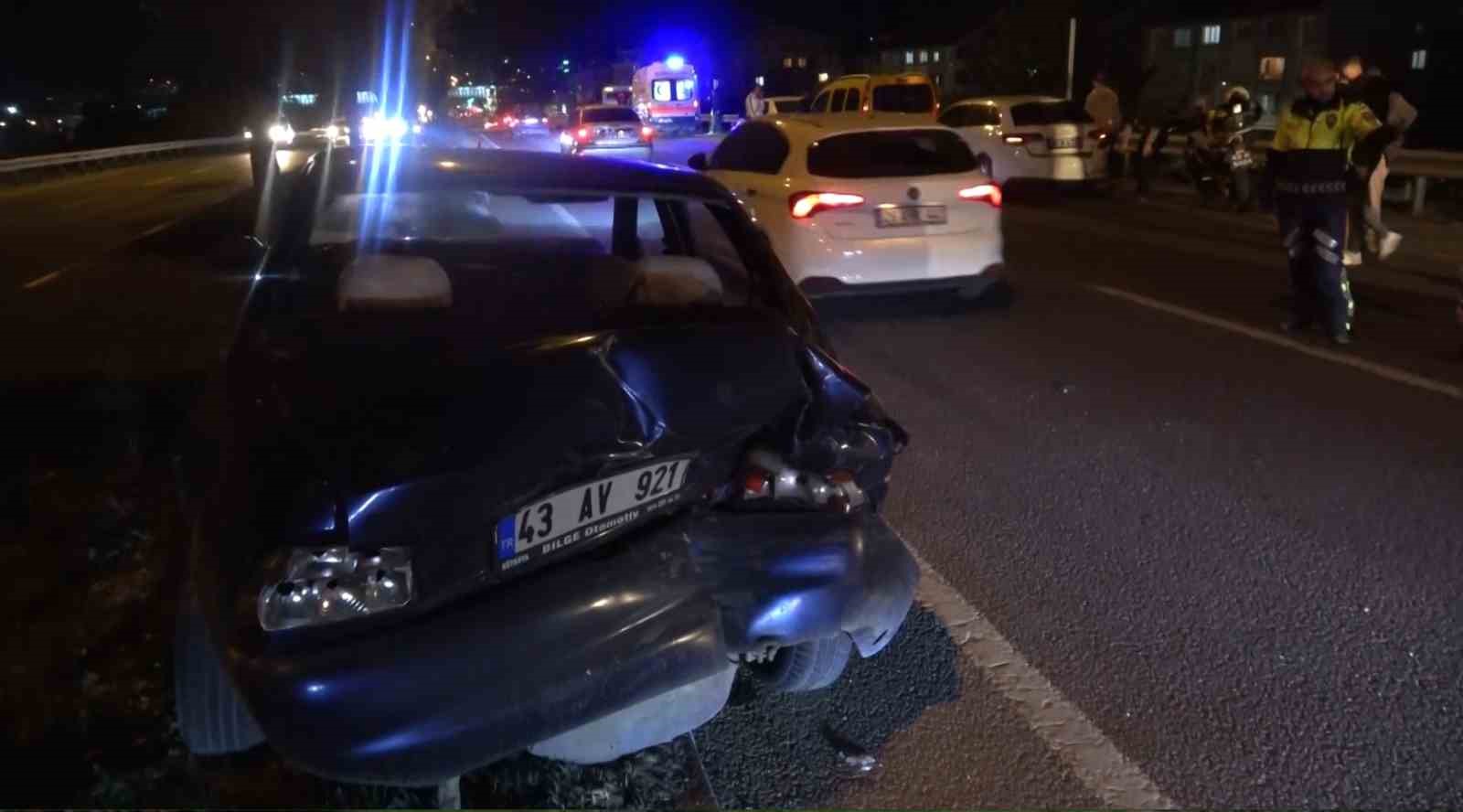 Kütahya’da zincirleme trafik kazası: 1 yaralı