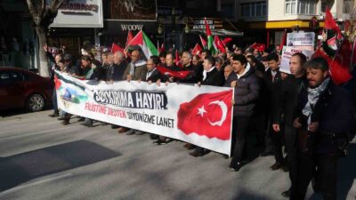 KÜTAHYA'DA FİLİSTİN'E DESTEK YÜRÜYÜŞÜ