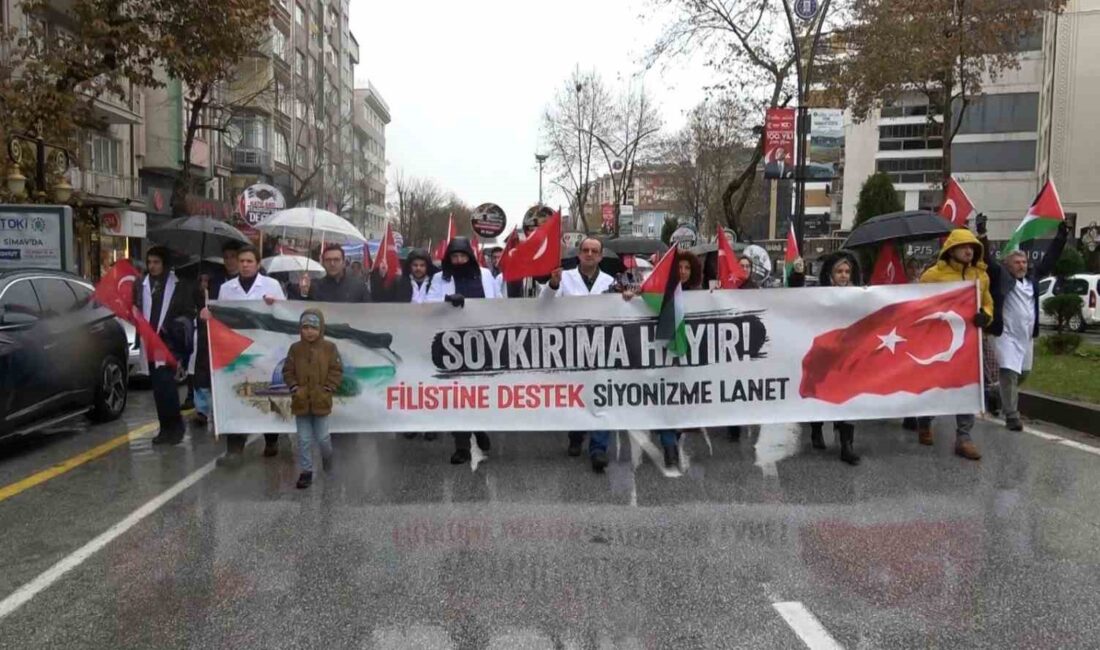 KÜTAHYA'DA HEKİMLER VE SAĞLIK ÇALIŞANLARINDAN FİLİSTİN İÇİN SESSİZ YÜRÜYÜŞ
