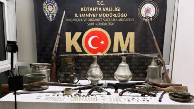 KÜTAHYA'DA TARİHİ ESER OPERASYONUNDA 95 ADET OBJE VE 176 ADET