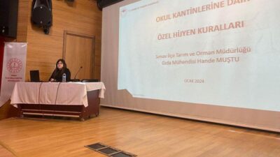 SİMAV’DA OKUL KANTİNİ VE YEMEKHANE ÇALIŞANLARINA HİJYEN EĞİTİMİ