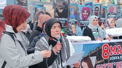 KÜTAHYA'DA KADINLAR GAZZE İÇİN YÜRÜDÜ