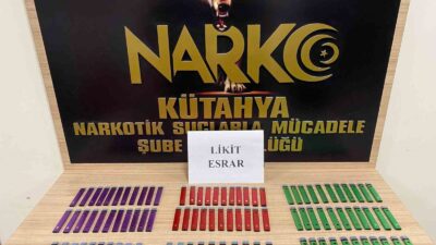 KÜTAHYA’DA OTOBÜS YOLCUSU LİKİT ESRARLA YAKALANDI