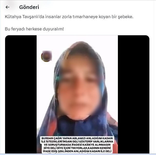 KÜTAHYA VALİLİĞİ, BİR KADININ