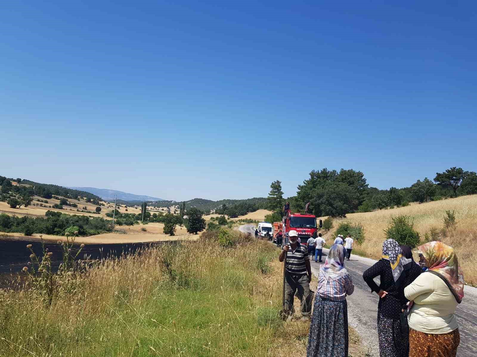 Kütahya’da buğday tarlasında yangın