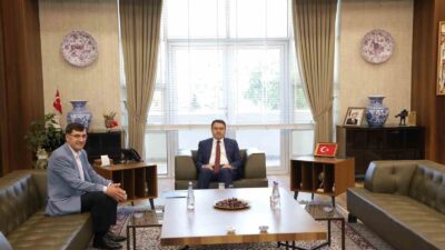 KÜTAHYA BELEDİYE BAŞKANI EYÜP KAHVECİ, KÜTAHYA VALİSİ MUSA IŞIN'I MAKAMINDA