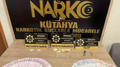 KÜTAHYA'DA NARKOTİK SUÇLARLA MÜCADELE ŞUBE MÜDÜRLÜĞÜ EKİPLERİNCE DÜZENLENEN OPERASYONDA UYUŞTURUCU