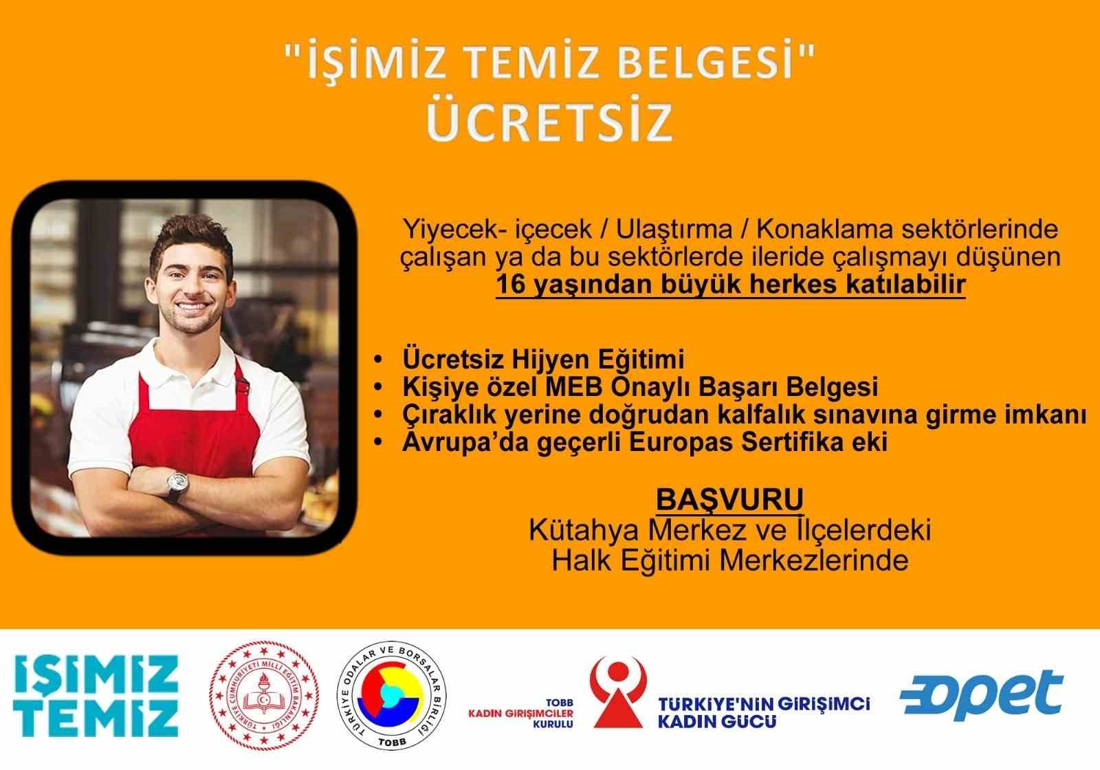 Kütahya’da “İşimiz Temiz” eğitimleri başlıyor