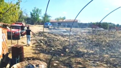 EMET’TEKİ ARAZİ YANGINI BÜYÜMEDEN SÖNDÜRÜLDÜ