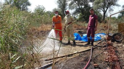 KÜTAHYA’NIN TAVŞANLI İLÇESİ TEPECİK BELDESİ YAKINLARINDAKİ BOŞ ARAZİDE YANGIN ÇIKTI.