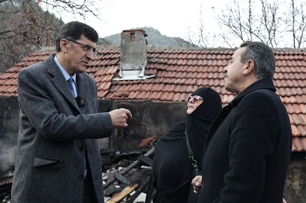 Başkan Kahveci’den yangın mağduru vatandaşa destek sözü