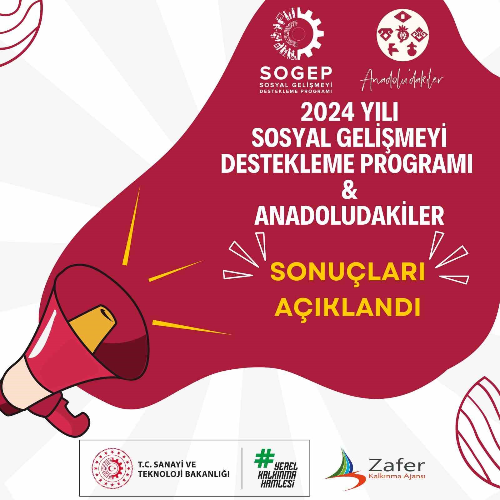 ZAFER KALKINMA AJANSI'NIN '2024 YILI SOGEP VE ANADOLUDAKİLER' PROGRAMLARININ SONUÇLARI