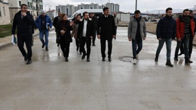 Kütahya Belediye Başkanı Eyüp Kahveci, saha incelemeleri kapsamında Bölücek Mahallesi’ndeki