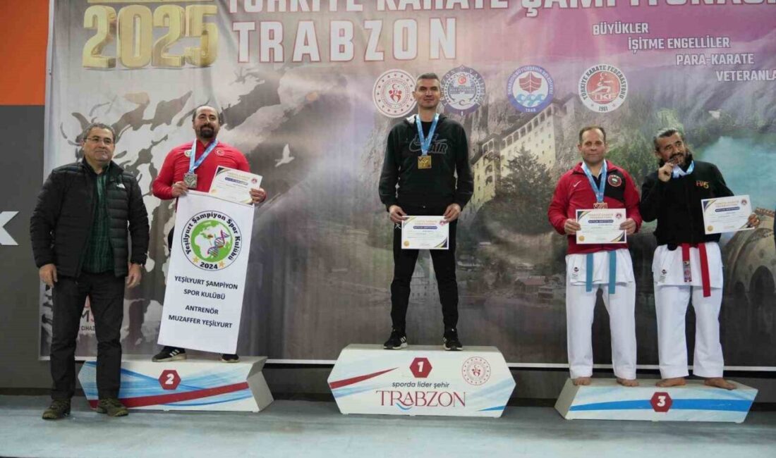 Trabzon’da düzenlenen Türkiye Büyükler, Veteranlar ve İşitme Engelliler Karate Şampiyonası’nda