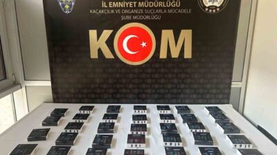 Kütahya’da bir şahsın adına gelen kargoda yapılan aramada 34 adet