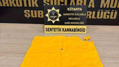 Kütahya’da polis ekipleri tarafından gerçekleştirilen uygulama sırasında durdurulan araçta yüklü