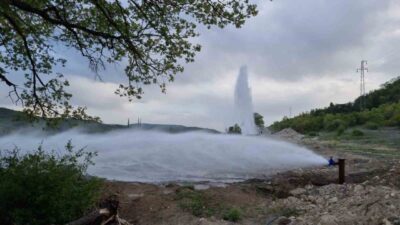 Kütahya’nın Domaniç ilçesine bağlı Çamlıca köyünde, Çamlıca Barajı çalışmalarında sulama