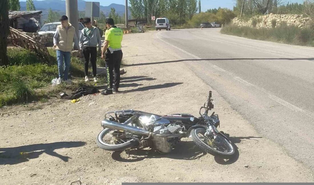 Kütahya’nın Hisarcık ilçesinde kontrolden çıkan motosikletin taş duvara çarpması sonucu