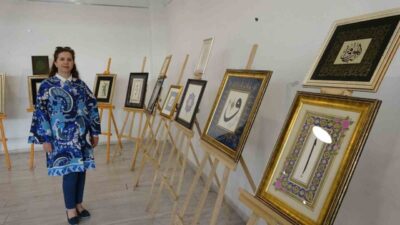 Kütahya’da tezhip öğretmeni Zeynep Öden öncülüğünde düzenlenen Tezhip ve Minyatür