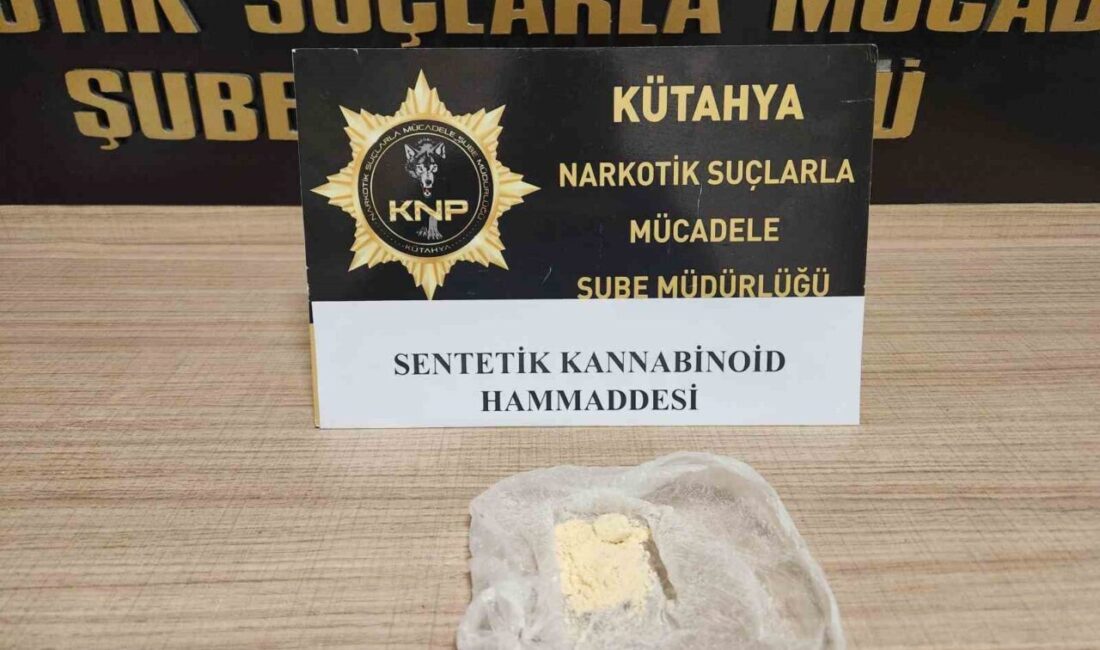 Kütahya Emniyet Müdürlüğü Narkotik Suçlarla Mücadele Şube Müdürlüğü ekipleri, uyuşturucu