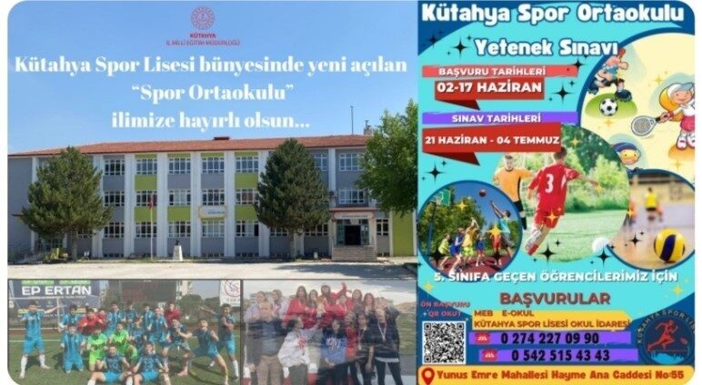 Milli Eğitim Bakanlığı tarafından 2024-2025 eğitim öğretim yılında spor ortaokulu