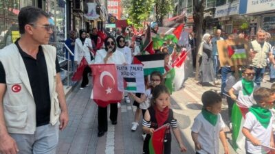 Kütahya’nın Tavşanlı ilçesinde Süleyman Yılmaz Anaokulu tarafından Gazze ve Filistin’e