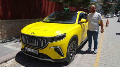 Kütahya’nın Tavşanlı ilçesinde taksicilik yapan şahıs, yerli üretim TOGG marka