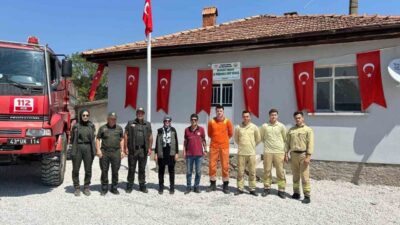 Kütahya’nın Tavşanlı ilçesi Derbent köyünde yangınlara karşı ilk müdahale ekip