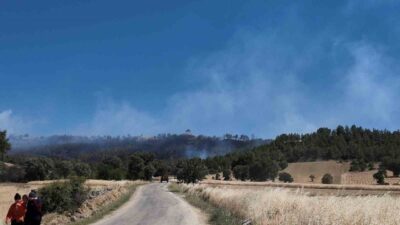 Kütahya’nın Gediz ilçesindeki orman yangınına karadan ve havadan müdahale sürüyor.
