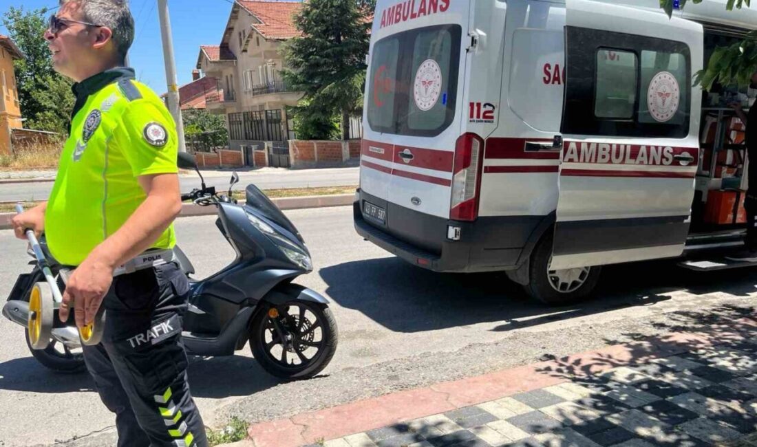 Kütahya’da elektrikli bisiklet ile motosikletin çarpışması sonucu gerçekleşen trafik kazasında