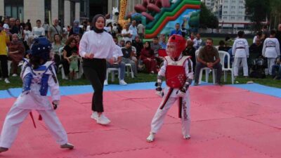 Kütahya’da, Minikler Açık Hava Taekwondo Turnuvası gerçekleştirildi. 8 kategoride 65