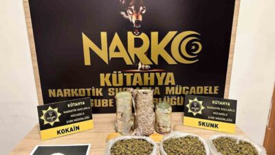 Kütahya’da narkotik ekiplerince uyuşturucuyla yakalanan şüpheli tutuklandı. Kütahya’da uyuşturucu kullanımı