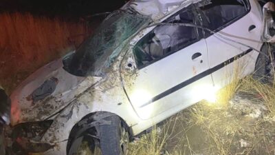 Kütahya’nın Domaniç ilçesinde otomobilin yoldan çıkarak takla atması sonucu meydana