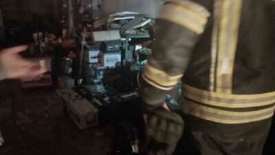 Kütahya’nın Tavşanlı Çukurköy Sanayi Sitesi’nde bir iş yerinde çıkan yangın,