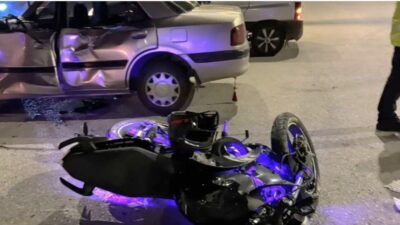 Kütahya’nın Emet ilçesinde motosikletin otomobile çarpması sonucu meydana gelen kazada