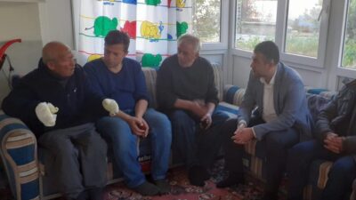 Kütahya’nın Gediz ilçesinde çıkan yangın sonrası iki katlı ahşap bir