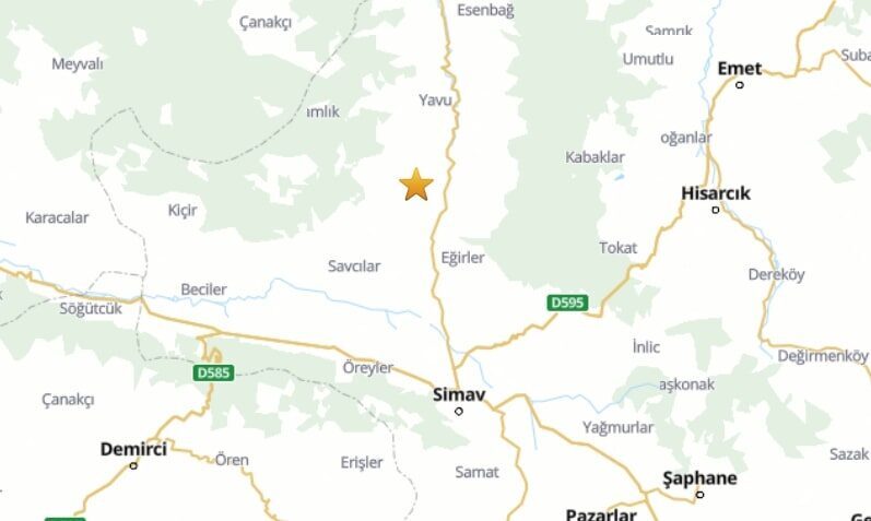 KÜTAHYA, – KÜTAHYA’nın Simav ilçesinde richter ölçeğine göre, 4.1 büyüklüğünde