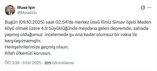VALİ IŞIN: OLUMSUZ BİR DURUM YOK Kütahya Valisi Musa Işın,