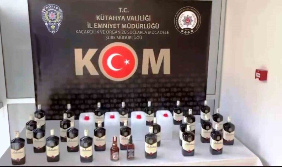 Kütahya’da İl Emniyet Müdürlüğü ekiplerince düzenlenen operasyonlarda 41,7 litre kaçak/sahte
