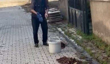 Kütahya’da yaşayan 83 yaşındaki yaşlı adam, adeta mahallesinin gönüllü temizlik