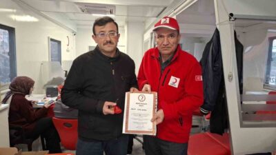 Kütahya’nın Hisarcık ilçesinde Türk Kızılay’a düzenli olarak kan bağışında bulunan