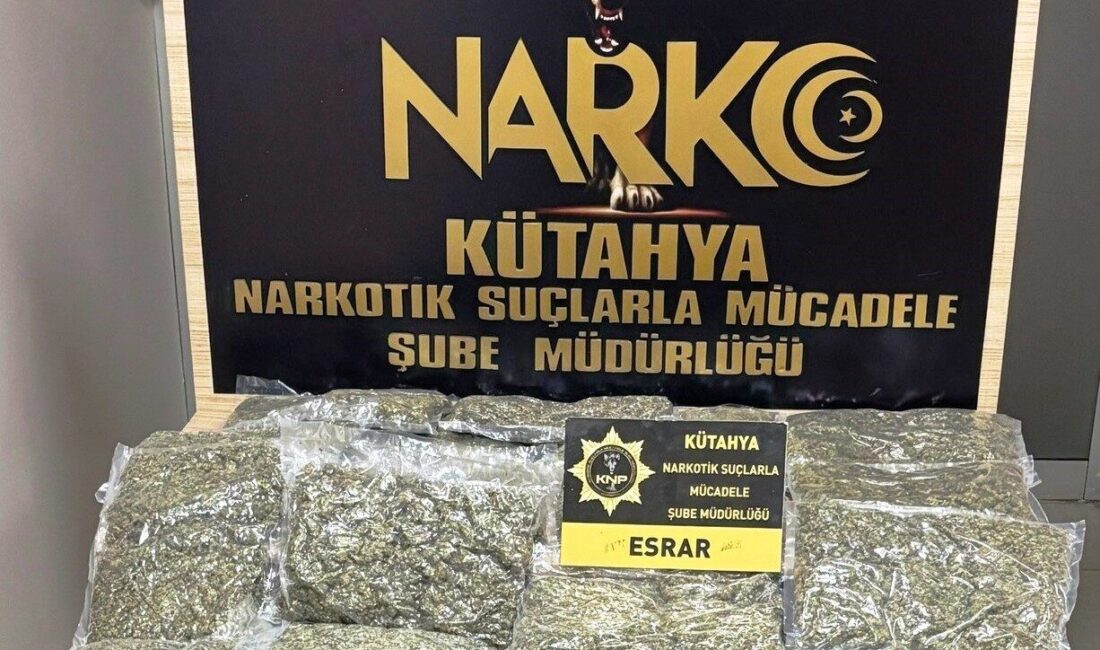Kütahya İl Emniyet Müdürlüğü Narkotik Suçlarla Mücadele Şube Müdürlüğü ekiplerince