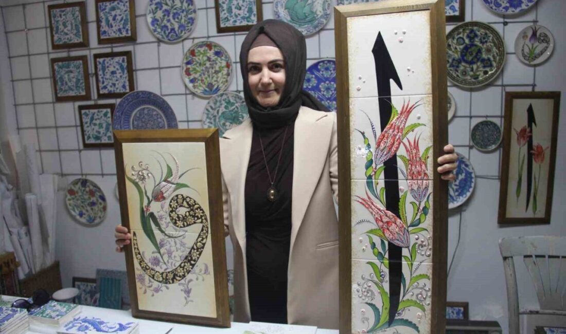 Kütahya’da çini sanatçısı Özlem Aşar, 25 yıllık sanat hayatında geleneksel