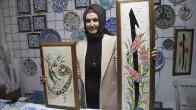 Kütahya’da çini sanatçısı Özlem Aşar, 25 yıllık sanat hayatında geleneksel