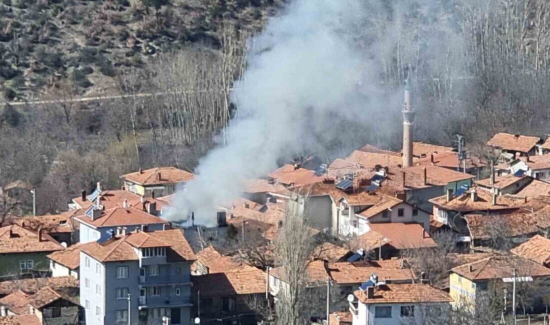 Kütahya’nın Domaniç ilçesine bağlı Sarıot köyünde çıkan yangında bir ev