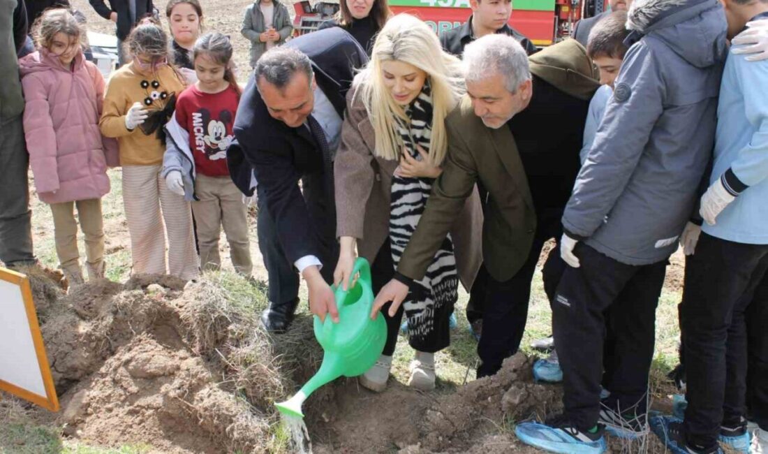 Kütahya’nın Altıntaş ilçesinde Orman İşletme Müdürlüğü tarafından düzenlenen ağaç dikme