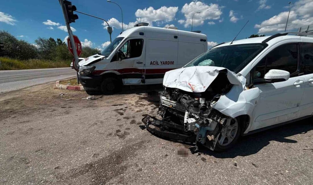 Kütahya’nın Tavşanlı ilçesinde özel firmaya ait bir ambulans ile hafif
