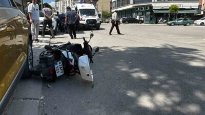 Kütahya’nın Tavşanlı ilçesinde, otomobilin motorlu bisiklete çarpması sonucu meydana gelen